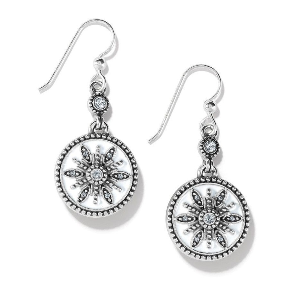 Brighton Neve Reversible French Wire Earrings Silver White Crystal JA9307 NEW